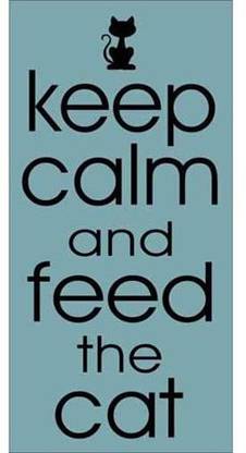 EAZL Keep Calm Cat Cat Silhouette Inspirational Pet Typography