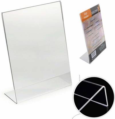 STASTORE 10 Compartments Acrylic Menu Holder Display Stands Tent Card Holder (A6, Portrait) 6x4 Inches, 2MM Cast Acrylic Holder and Sign Holder L Shape Display Stand