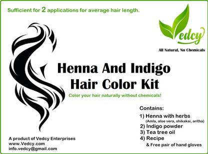 Vedcy Enterprises Vedcy Henna Indigo Hair Color Kit All Natural