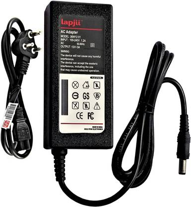 LAPJII 12V 3A DC Power Adapter SMPS for PC Monitor, TV,Watts 36 W Adapter