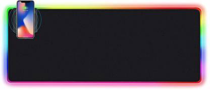 RETRACK 31.5x11.8 inch Soft 7 Mode LED Gaming Keyboard Mouse pad with 10W Charging Pad
