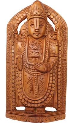 RDK Pure Sandalwood (Original Chandan) Tirupati Balaji Idol Decorative Showpiece  -  10 cm