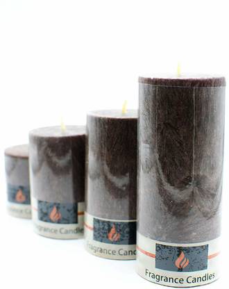 VibeX ™Pillar Candles Marble Finish Chocolate Fragrance Candle