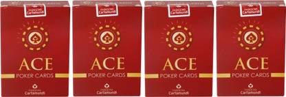 Parksons Cartamundi Ace Poker Pure Plastic Playing card for Fun / game / party - Pack of 4