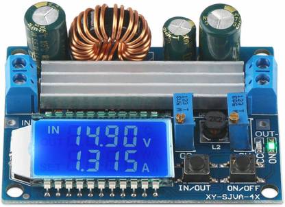 REES52 Buck Boost Converter Display, Buck-Boost Board DC 5.5- to DC 0.5- Adjustable Constant Current Voltage Step UP Down Voltage Regulator Power Supply Module Display Lights Electronic Hobby Kit