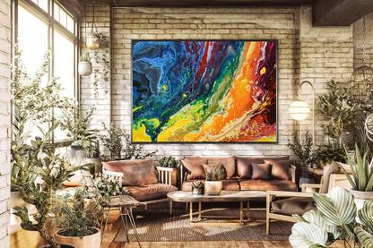 Mera wala print Abstract : (Jupiter Of Colors) Digital Canvas Print | Environment Friendly & Ordorless Canvas Print (Unframed) Canvas Canvas 44 inch x 59 inch Painting