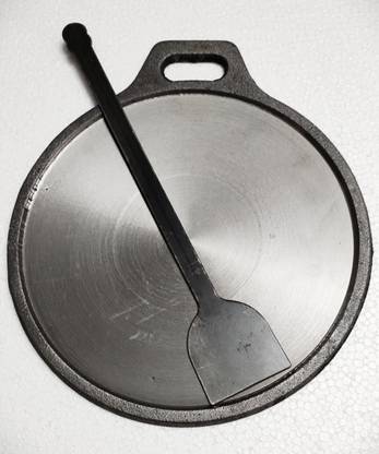 HARISH - PREMIUM POLISHED CAST IRON DOSA TAWA / FLAT DESIGN - 28 CM DIAMETER WITH DOSA TURNER - Tawa 28 cm diameter