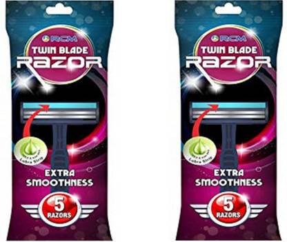 RCM Extra Smooth Twin Blade Razor - 5 Pieces (Pack of 2), Men