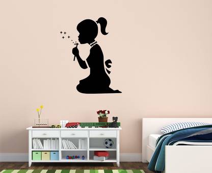 fuzzy 65 cm Girl Self Adhesive Sticker