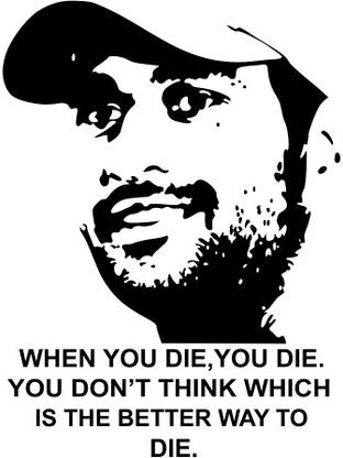 WALLDECORS 76.2 cm QUOTE WITH DHONI IMAGE STICKER Self Adhesive Sticker
