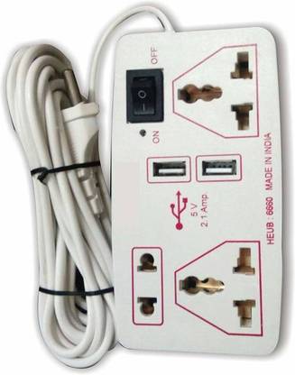 D-DEVOX 3plug+2usb+1switch board with usb output 2.1amp 6A,240V 3  Socket Extension Boards