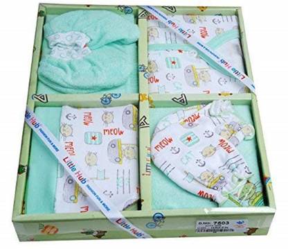 LITTLE HUB NEW BORN BABY BOYS AND GIRLS CLOTH GIFT SET