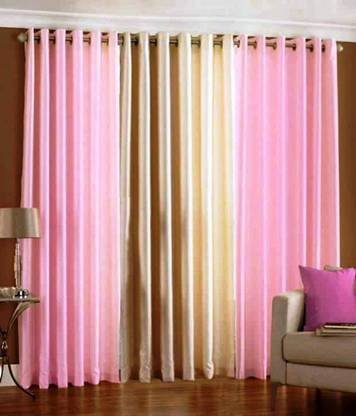 HHH FAB 152.4 cm (5 ft) Polyester Semi Transparent Window Curtain (Pack Of 3)