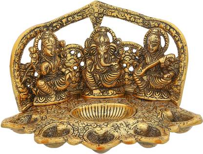Aluminium Laxmi Ganesh Saraswati Idol Showpiece Oil Lamp Diya Deepak Deepam at best price in Lucknow