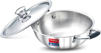 Prestige Tri Ply Kadai Kadhai 24 cm diameter with Lid 3 L capacity