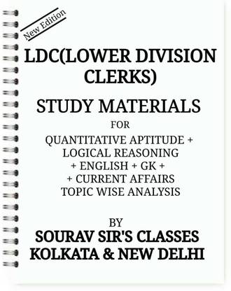 Study Notes Materials For Ldc (Lower Division Clerk) Examination With Complete Topic Wise Analysis And Model Question Papers Solved