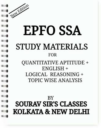 Study Notes Materials For Epfo Ssa Examination With Complete Topic Wise Analysis And Model Question Papers Solved