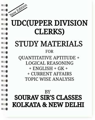Study Notes Materials For Udc(Upper Division Clerk) Examination With Complete Topic Wise Analysis And Model Question Papers Solved