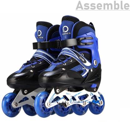 Assemble Inline Skates Size Adjustable All Pure PU Wheels In-line Skates - Size 38-42 UK
