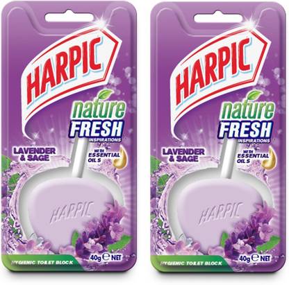 Harpic Nature Fresh Toilet Block Lavender And Sage 40g Pack Of 2 Lavender Rim Block