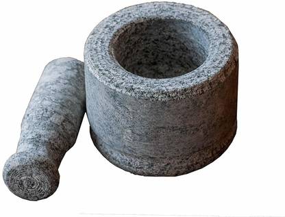 EyeonBay Stone Made idikkalu and Crusher Mortar and Pestle Set Large Size Stoneware Masher