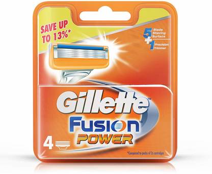 Gillette Fusion Power shaving Razor Blades - 4s Pack (Cartridge), Men