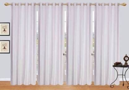 good luck textile 214 cm (7 ft) Door Polyester Semi Transparent Curtain (Pack Of 4)