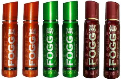FOGG Happy,Nice,Dash Mobile Pack Pocket Deo (25ml x 6) Deodorant Spray  -  For Men & Women