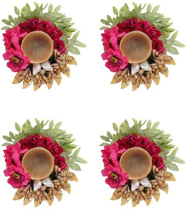 glan Iron (Pack of 4) Table Diya Set