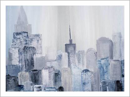 Mera wala print - Cityscape : (Abstract City of Acrylic Painting On Canvas) - Digital Canvas Print | Environment Friendly & Odorless Canvas Print. (Unframed) Canvas 26 inch x 35 inch Painting