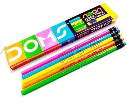 DOMS Neon Pencil boxes pack of 10 Pencil