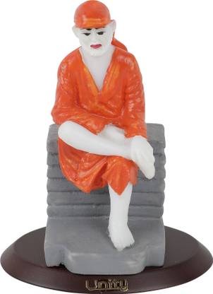 VOILA Sai Baba Idol for Car Dashboard & Home Decor Decorative Showpiece  -  8 cm