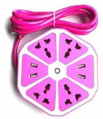 D-DEVOX C Hexagon Socket Extension Board with 4 USB 2.0Amp 4  Socket Extension Boards