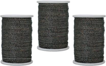 Embroiderymaterial 1MM Black/Beige Color Neem Zari Metallic Thread for Embroidery, Craft & Jewellery Making Thread