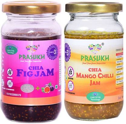 Prasukh Chia Fig Jam and Chia Mango Chilli Jam - Combo Pack