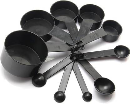 Singtronics 10pcs Black Color Measuring Cups Measuring Cup Set