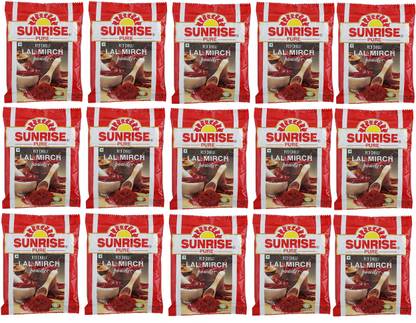 Sunrise Red Chilli (Lal Mirch) Powder, 50gm Pouch - Pack of 15