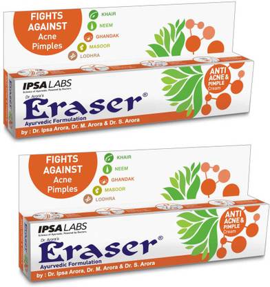 Eraser Ayurvedic Anti Acne & Pimple Cream-15gm (Pack of 2)
