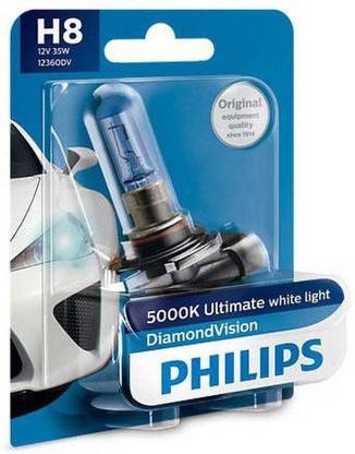 PHILIPS H8 12360 Diamond Vision Foglight Bulb (12V, 35W) Car Fancy Lights