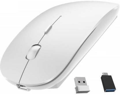 RETRACK Type-C Adapter & USB Receiver with 2.4G Slim Rechargeable Wireless Ambidextrous Optical Mouse