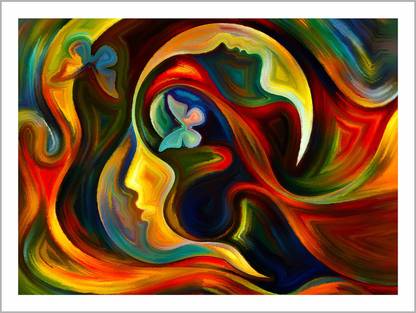 Mera wala print - (Colors of The Mind, Reason, Thought, Emotion and Spirituality) - Digital Canvas Print | Environment Friendly & Odorless Canvas Print (Unframed) Canvas 44 inch x 59 inch Painting