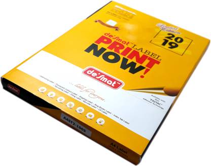 DESMAT A4 ST-2 Size Paper Labels Sticker For Laser, Inkjet & Copiers [100 Sheets] Self-Adhesive Paper Label