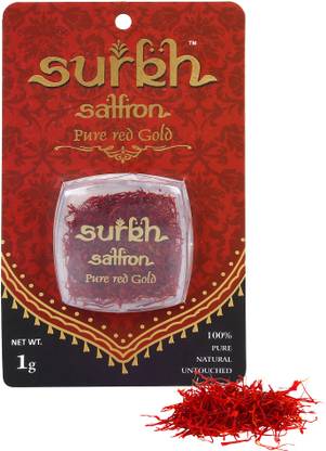 SURKH Saffron - 1 Gram - 100% Pure I Natural I Untouched Premium Grade 1 Saffron / Kesar