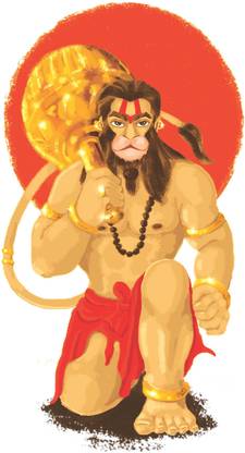 Impression Wall 41 cm Bajrang Bali Self Adhesive Sticker