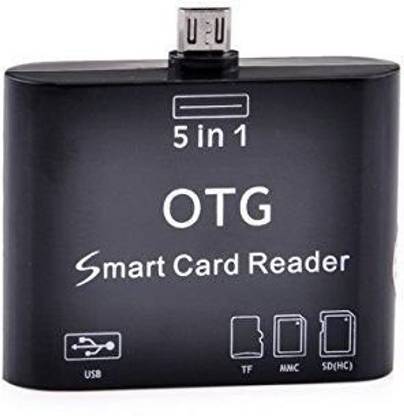 WONDERWORLD ™ Black 5 in 1 OTG Micro USB Card Reader Connection High Speed™-Type-003 Card Reader