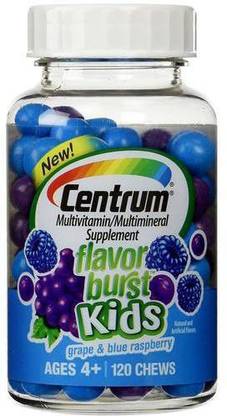 Centrum Flavour Burst Kids Chews Mixed Fruit 120 Multivitamins Softgel