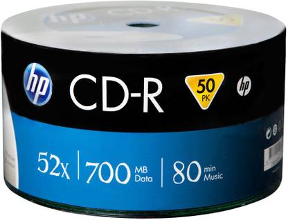 HP CD Recordable CRA00070 Pack of 50 Disc Shrink Wrap Speed 52x 700 MB