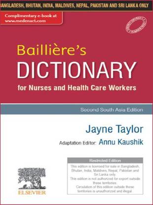 Bailliere's Dictionary for Nurses and Health Care Workers, 2nd South Aisa Edition