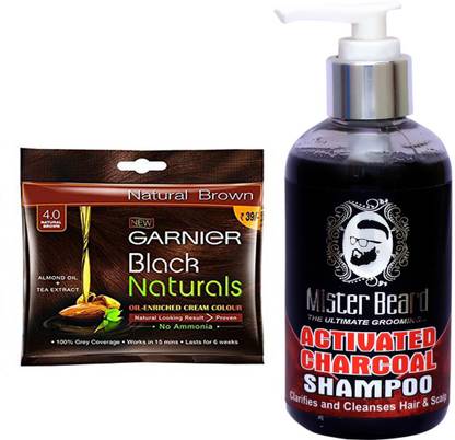 Mister Beard ACTIVATED CHARCOAL SHAMPOO WITH GARNIER SACHET BROWN 4.0