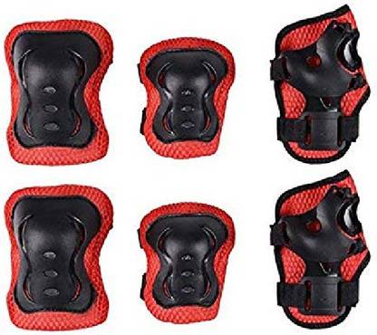 JERN Skating 6 Pcs. Guard Set (Knee,Elbow & Palm Guard) ( Red ) Skating Guard Combo